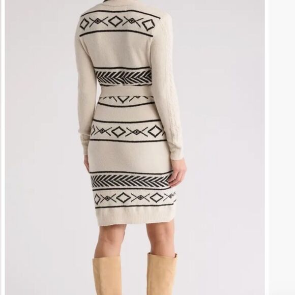 NWT Lucky Brand Jacquard Sweater Dress. - Picture 6 of 15
